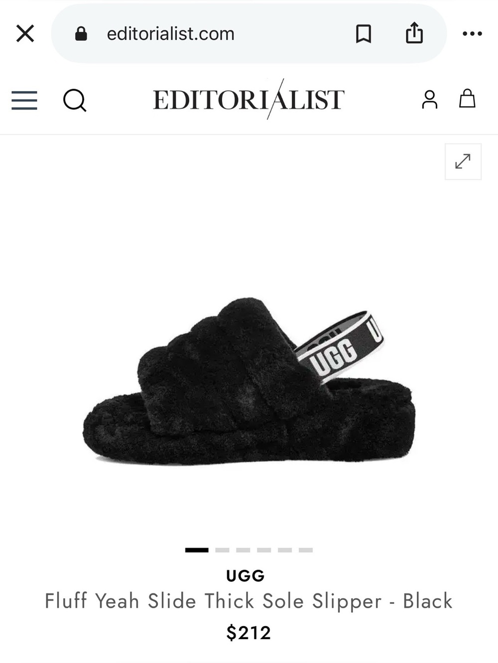 UGG Fluff Yeah Black Sheepskin Platform Slides Size 8 NIB